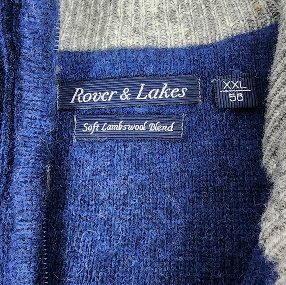 Rover & Lakes Fair Isle Lambswool blend 1/4 Zip Pullover Sweater 56 XXL - Picture 5 of 6